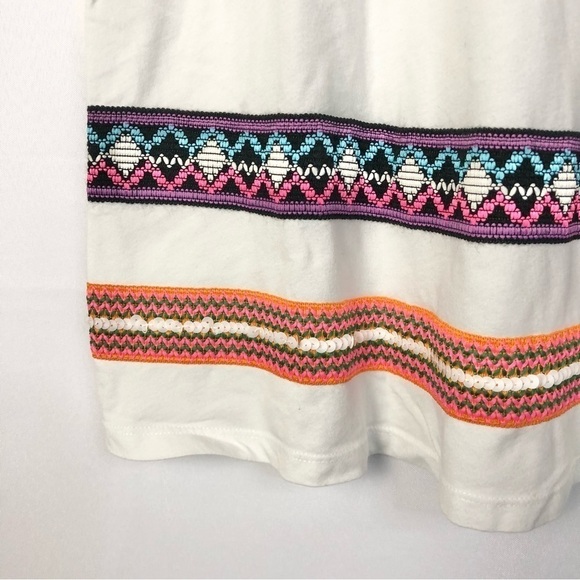 ASOS White Embroidered Hem A-Line Mini Dress 8 - Picture 5 of 6